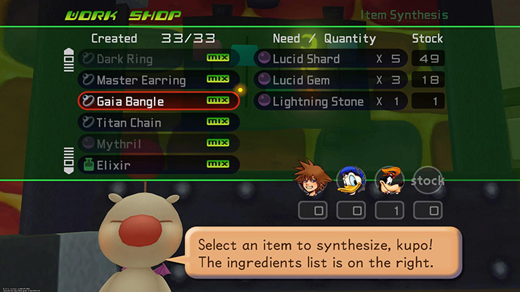 A banging bangle, Kupo / Kingdom Hearts 1.5