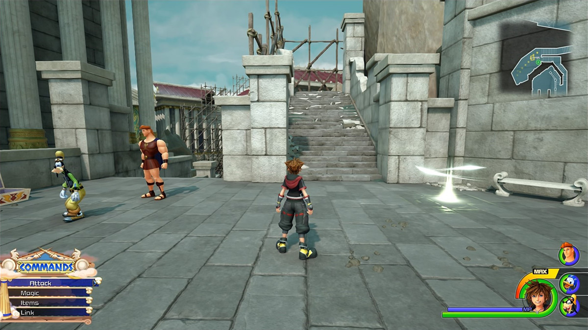 Sora at the Overlook save point / Kingdom Hearts 3