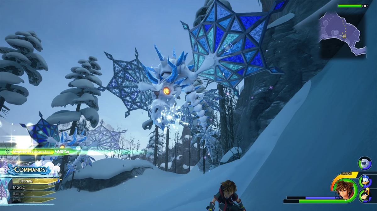 To obtain Frost Stones target the Frost Serpent’s wings / Kingdom Hearts 3