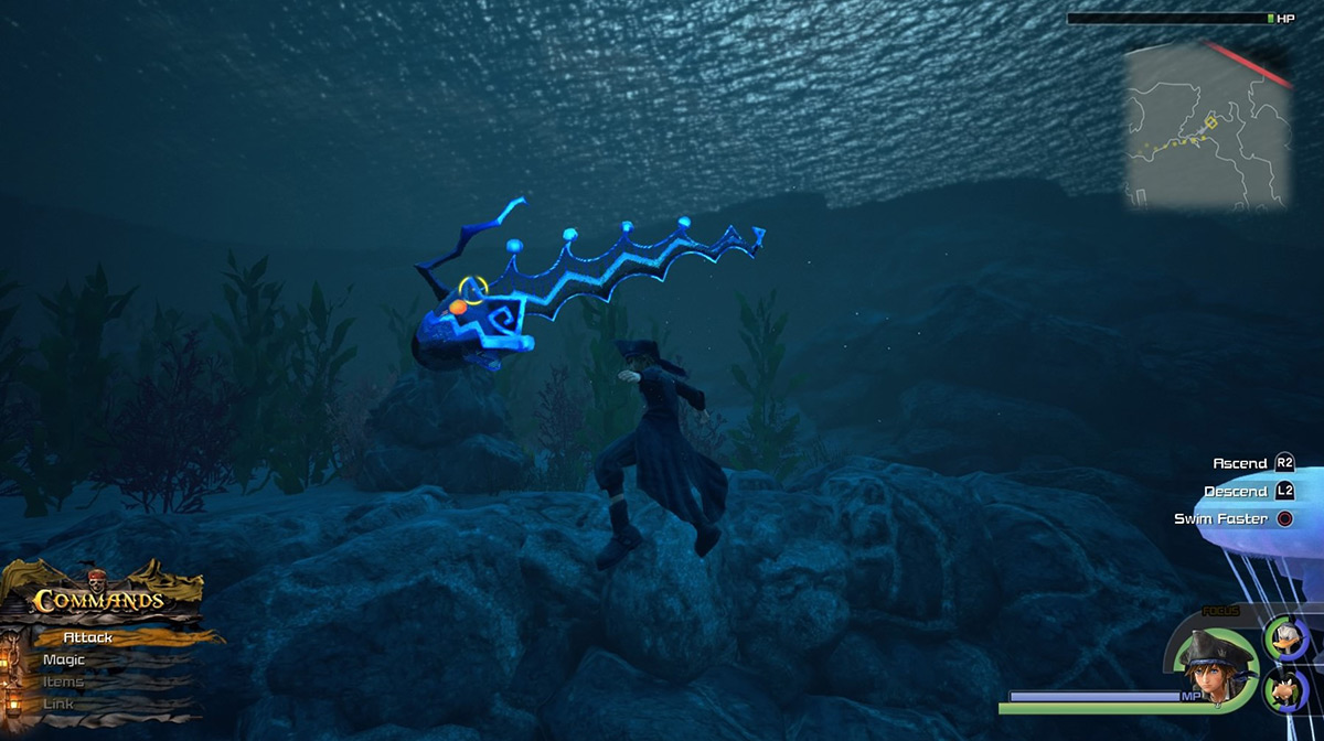 Sora comes across a blue Sea Sprite / Kingdom Hearts 3