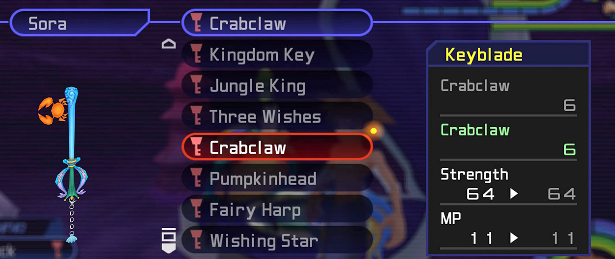 Crabclaw Keyblade Stats