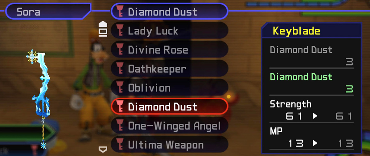 Diamond Dust Keyblade Stats