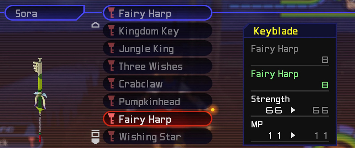 Fairy Harp Keyblade Stats