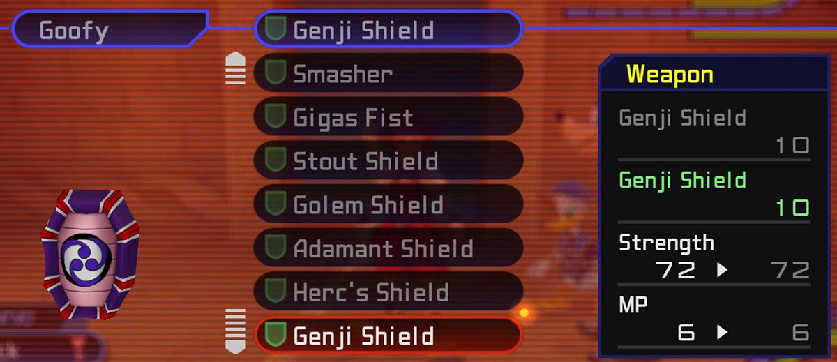 Genji shield stats page