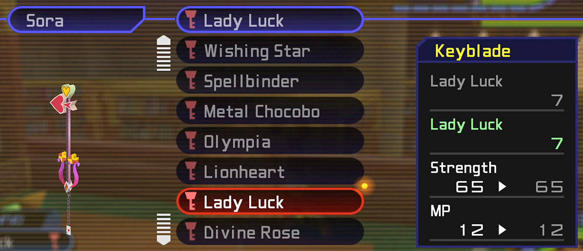 Lady Luck Keyblade Stats