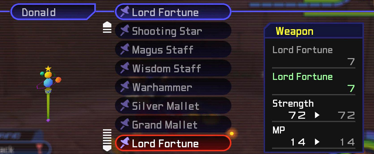 Lord Fortune staff stats