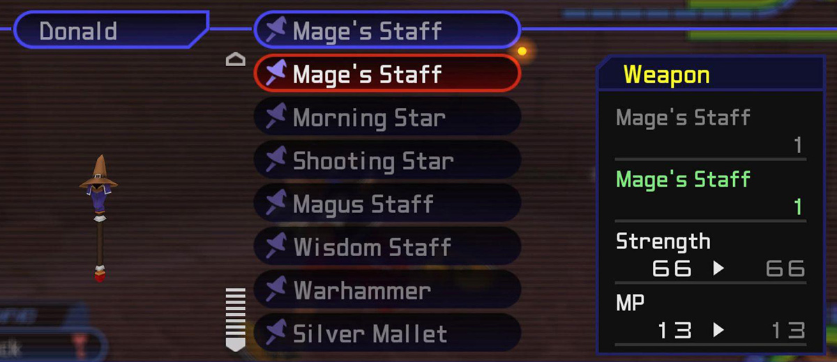 Mage Staff stats screen