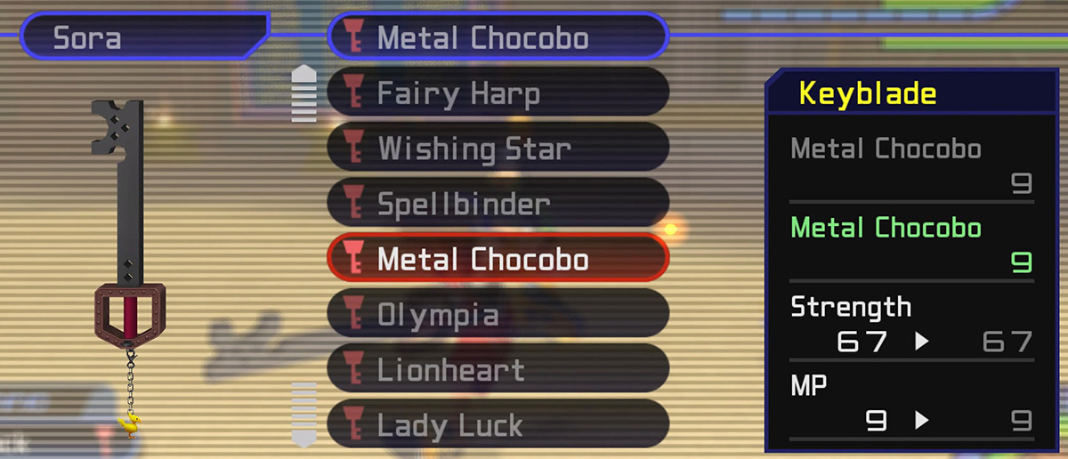 Metal Chocobo Keyblade Stats