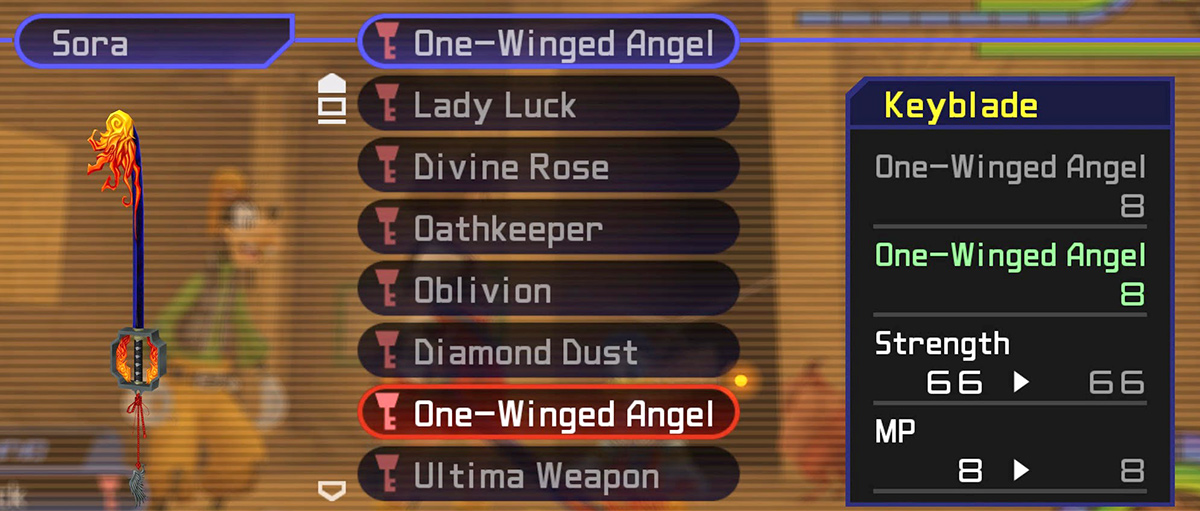 One-Winged Angel Keyblade Stats