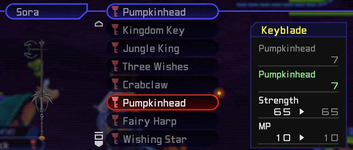 Pumpkinhead Keyblade Stats