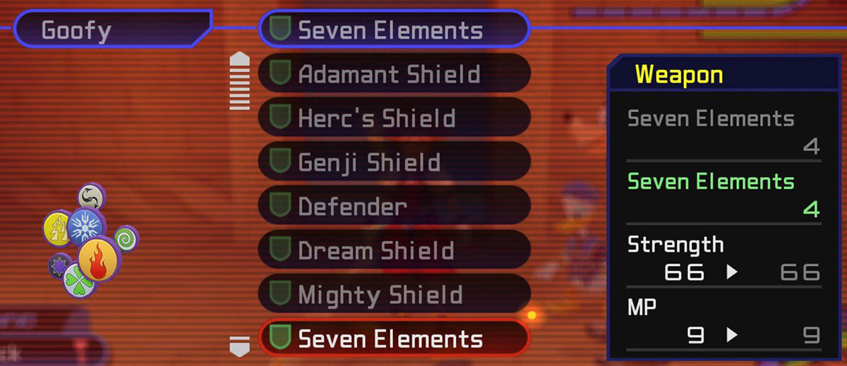 Seven Elements Shield stats