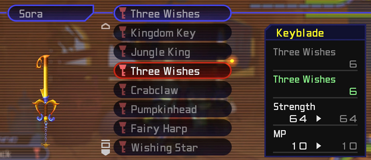 Three Wishes Keyblade Stats