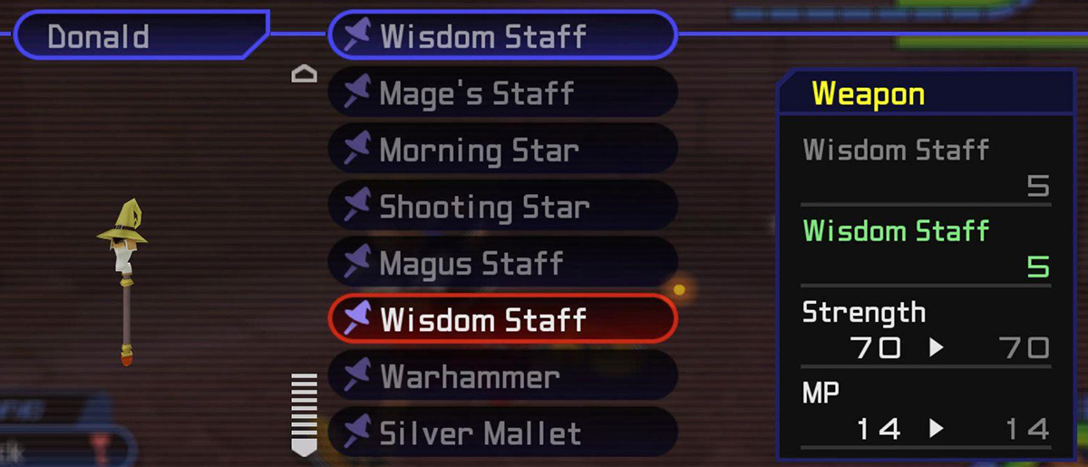 Wisdom Staff stats