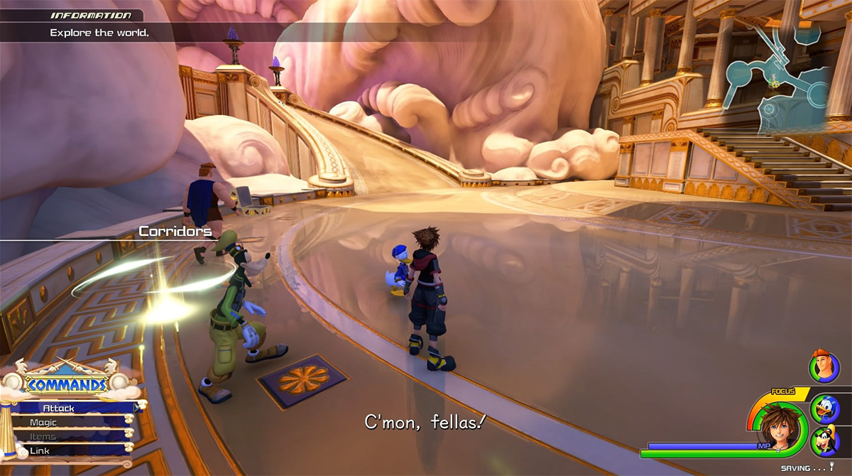 Sora at the Corridors save point / Kingdom Hearts 3