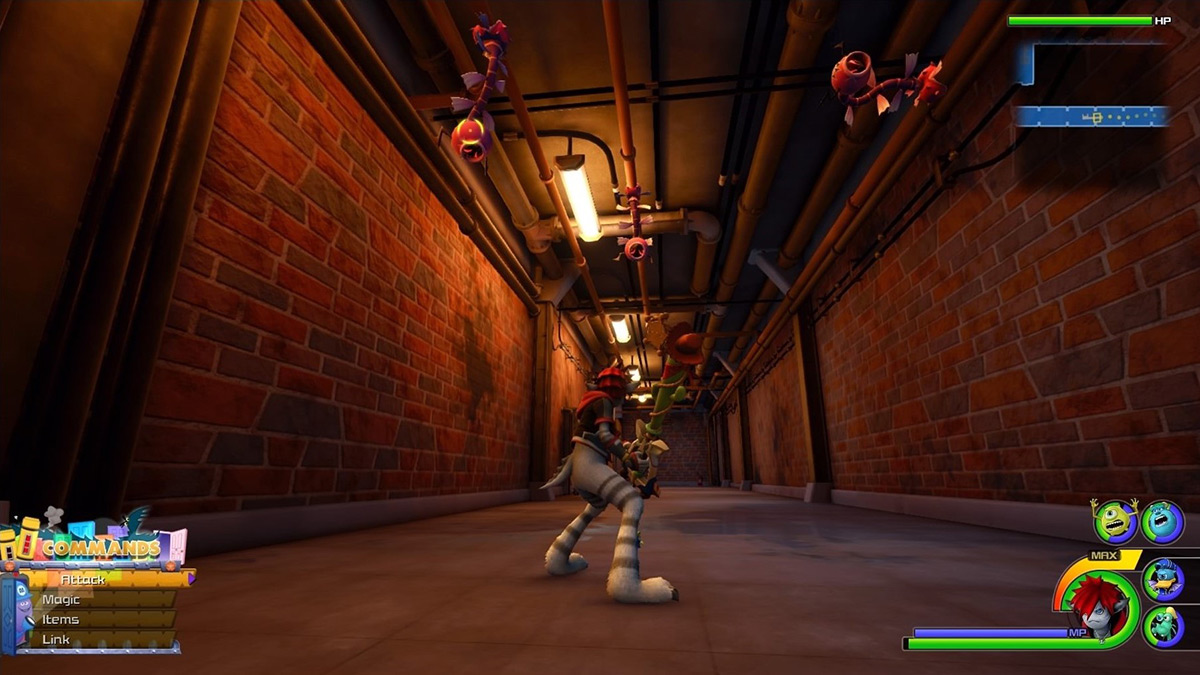 A trio of Flowersnakes appear hanging on the walls / Kingdom Hearts 3