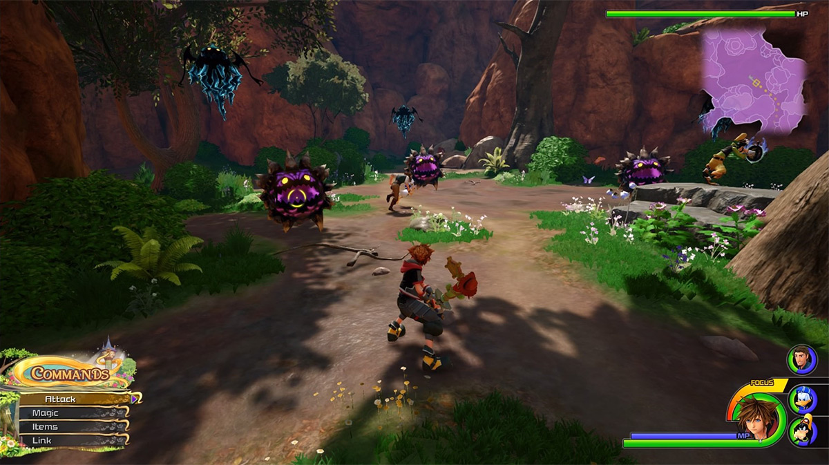 Earth Cores and Water Cores attack Sora / Kingdom Hearts 3