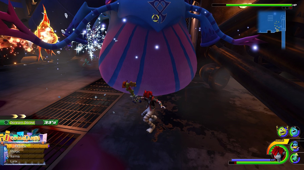 Sora about to get squashed under a Spiked Turtletoad / Kingdom Hearts 3