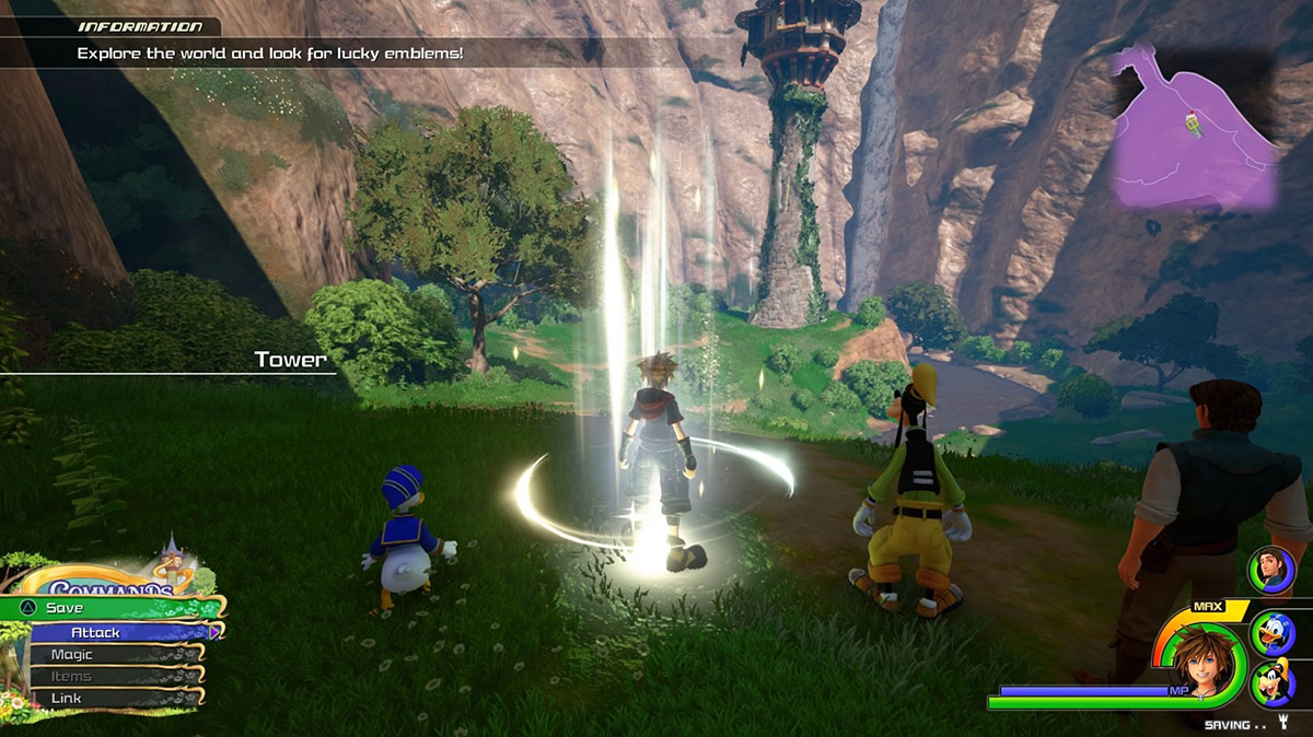 Sora arrives at the Tower save point / Kingdom Hearts 3