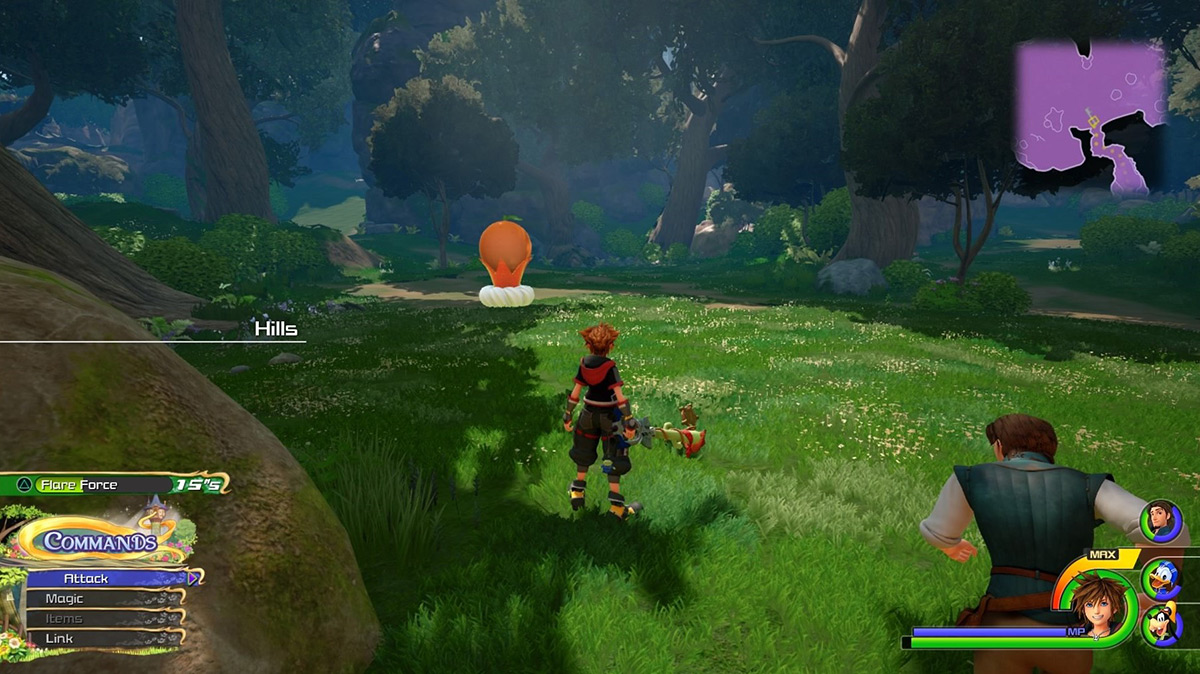 Sora comes across a giant orange Flan / Kingdom Hearts 3