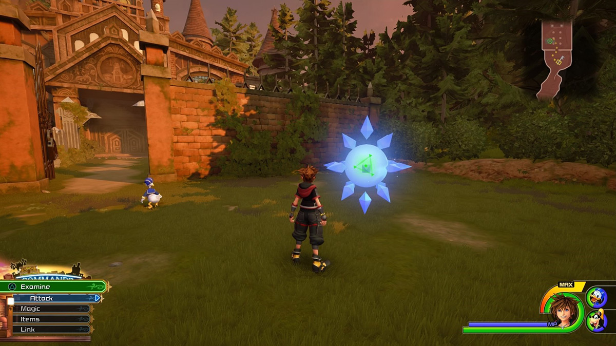 Sora reaches Battlegate 3 outside The Old Mansion / Kingdom Hearts 3