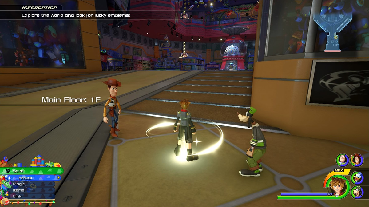 Sora arrives at the Main Floor: 1F save point / Kingdom Hearts 3