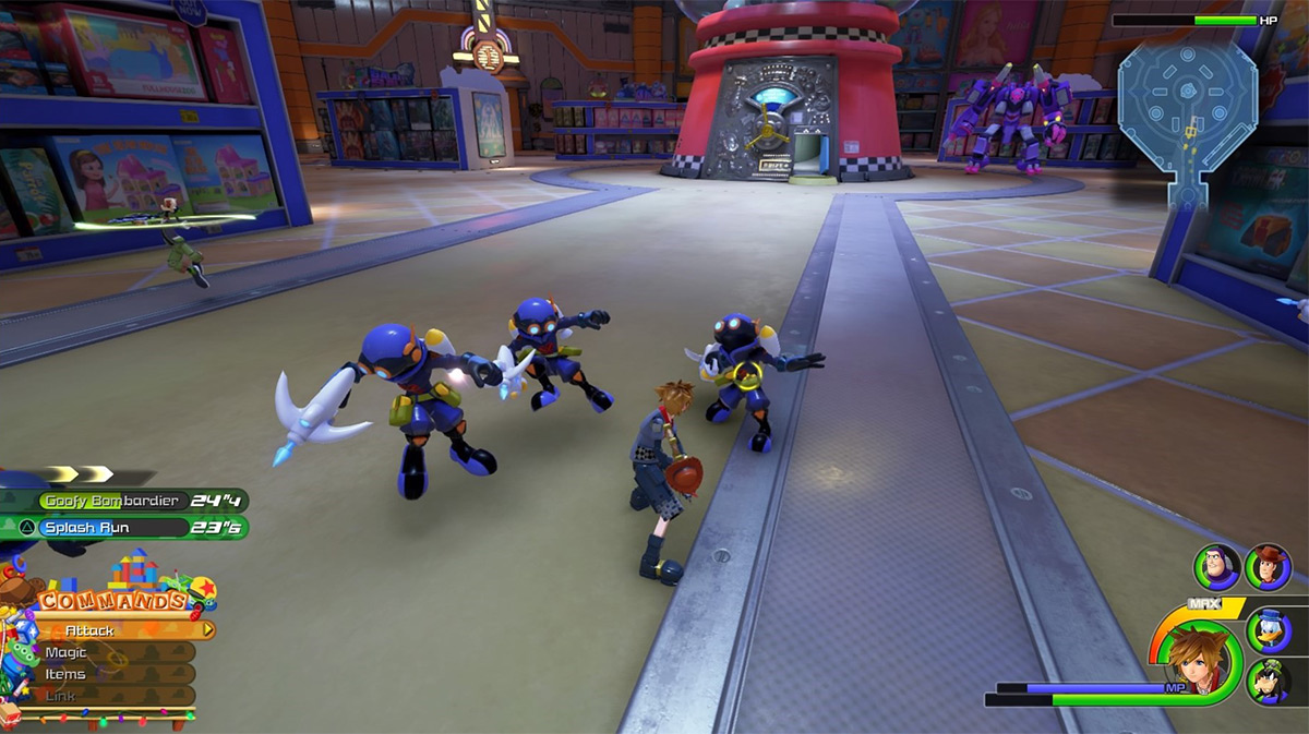 A group of Toy Troopers surround Sora / Kingdom Hearts 3