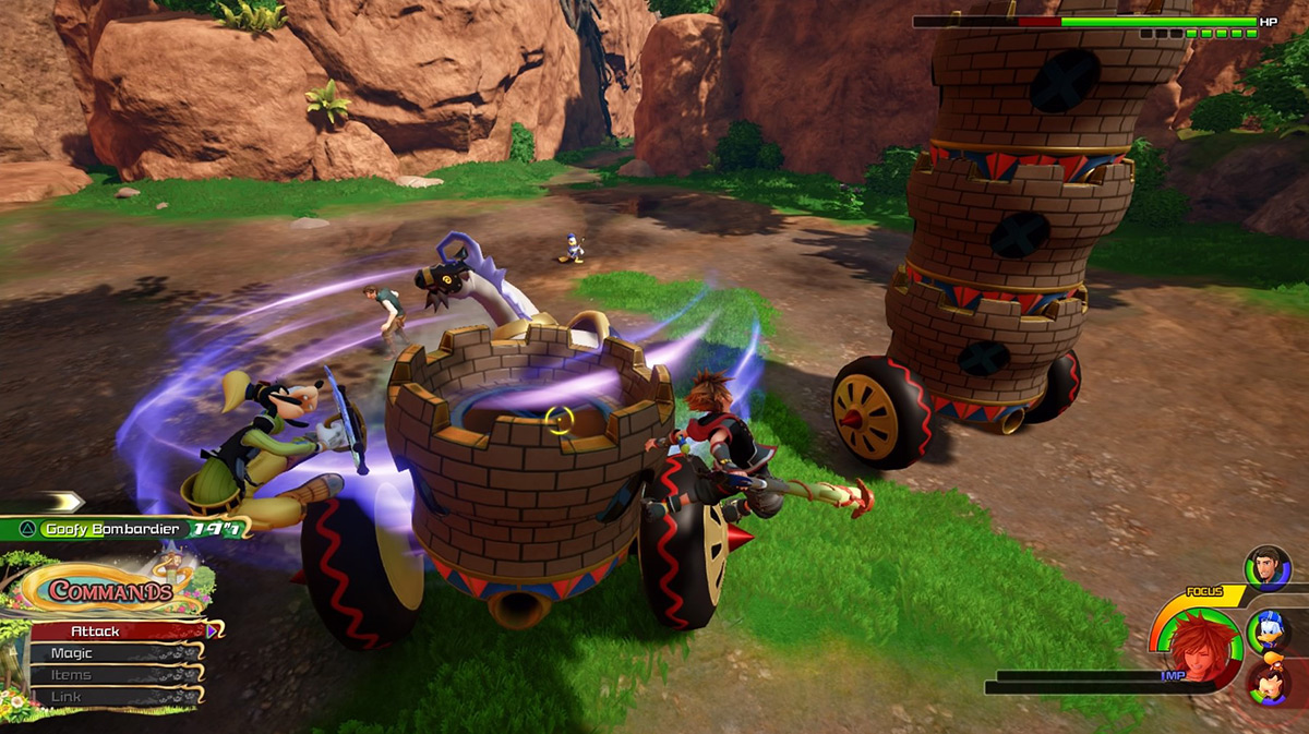 The Chaos carriage uses a spinning attack on Sora / Kingdom Hearts 3