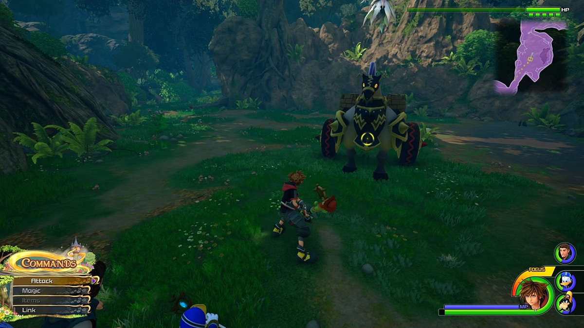 Sora faces a Chaos Carriage / Kingdom Hearts 3