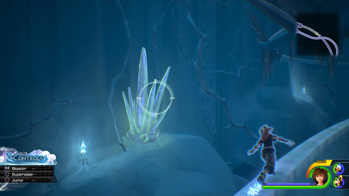 Target large ice crystals along the rail grinding route / Kingdom Hearts 3