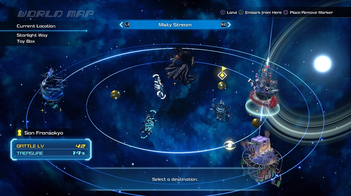 Launch from San Fransokyo to find blue asteroids fast / Kingdom Hearts 3