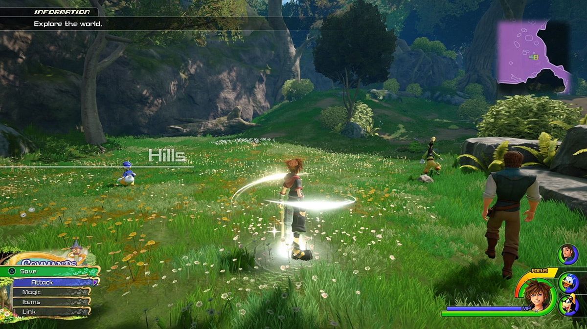 Sora at the Hills save point / Kingdom Hearts 3