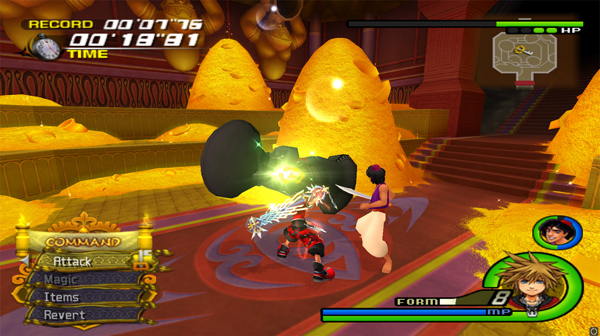 Hitting Mushroom V with Valor Form / Kingdom Hearts 2.5