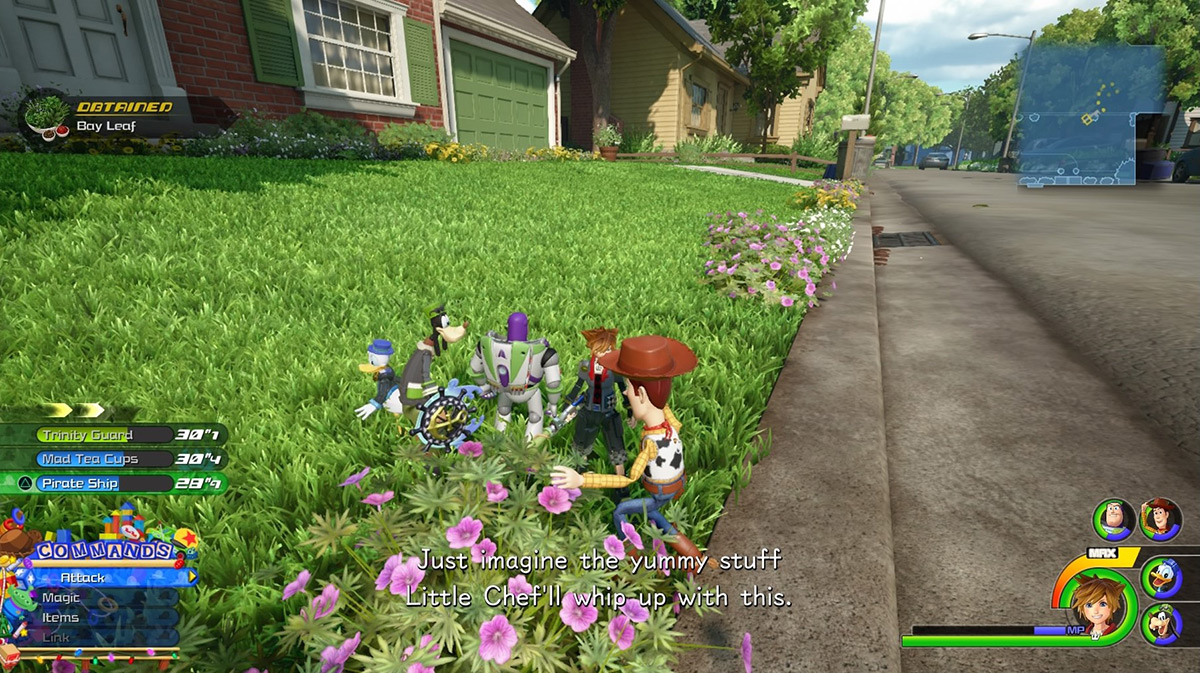 Obtain Bay Leaf from flower beds at the edge of the lawn / Kingdom Hearts 3