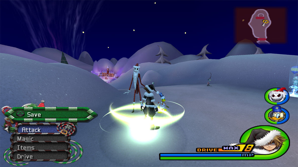 Yuletide Hill save point / Kingdom Hearts 2.5