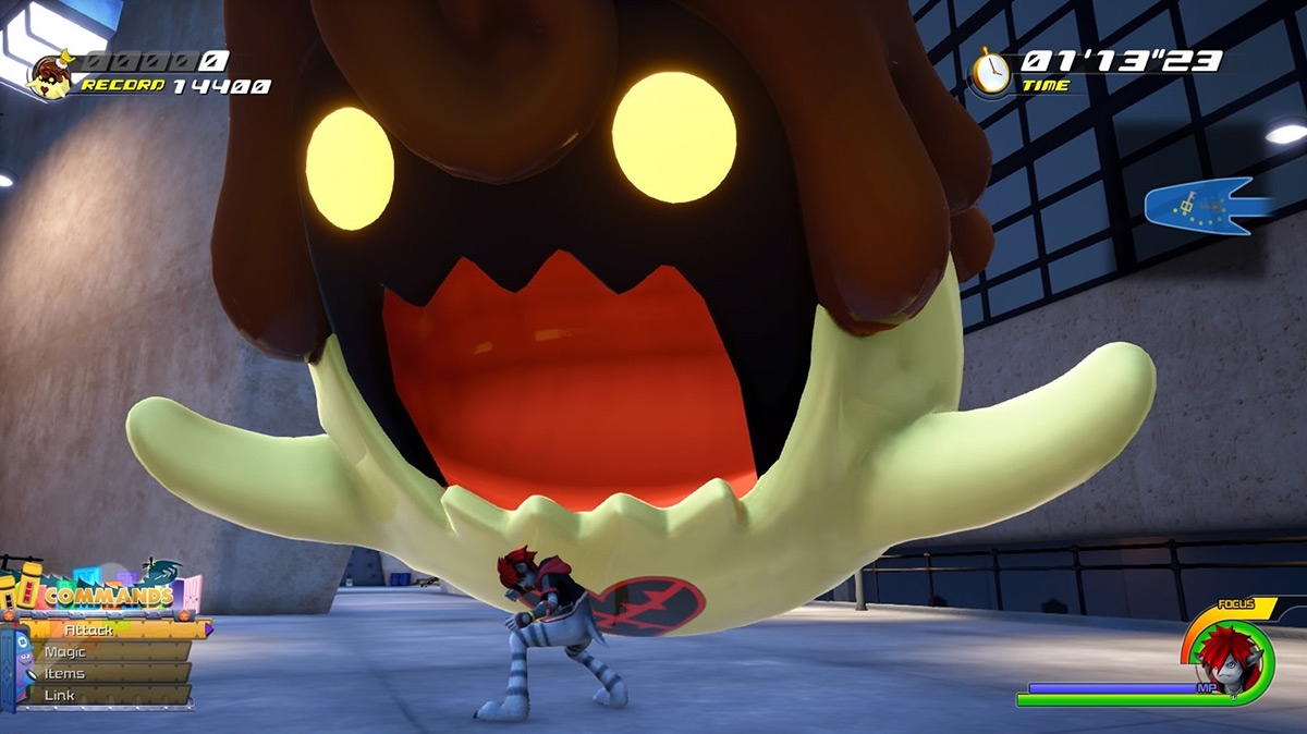 The giant flan about to gobble Sora whole / Kingdom Hearts 3