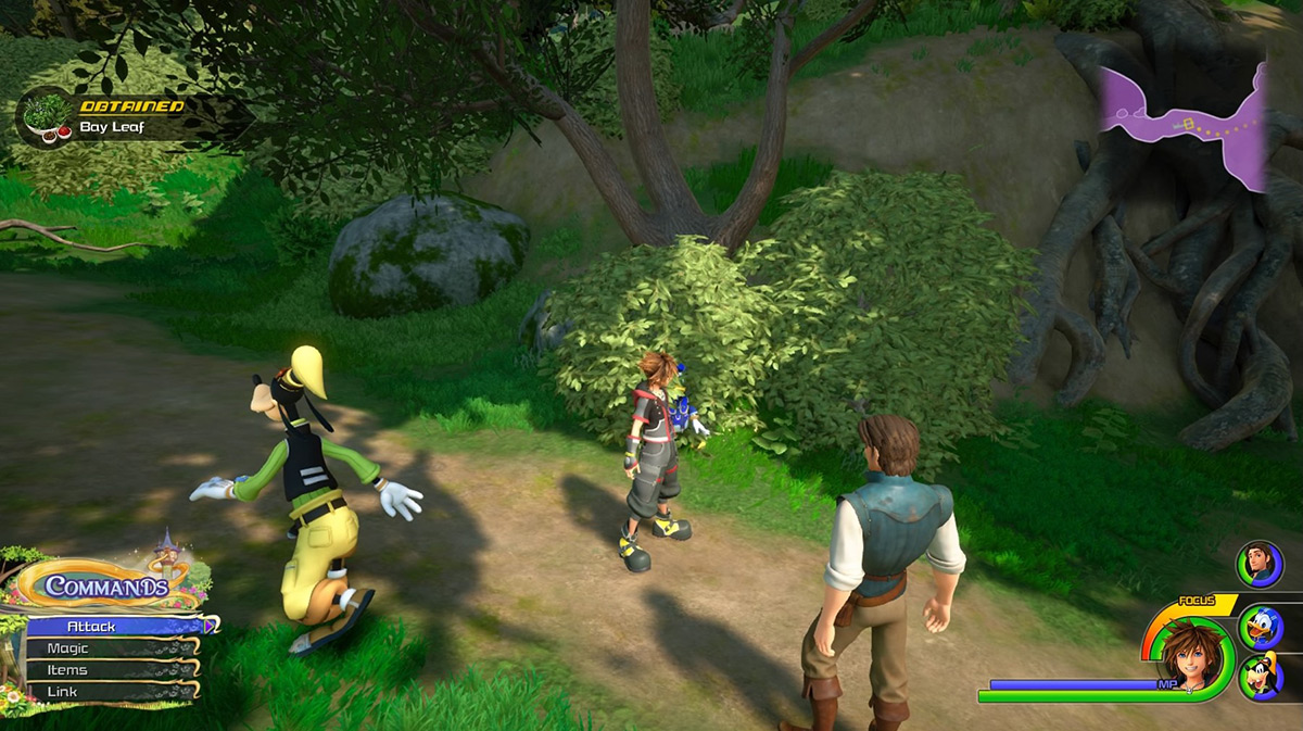 Find Bay Leaf under the bushes near the beach / Kingdom Hearts 3