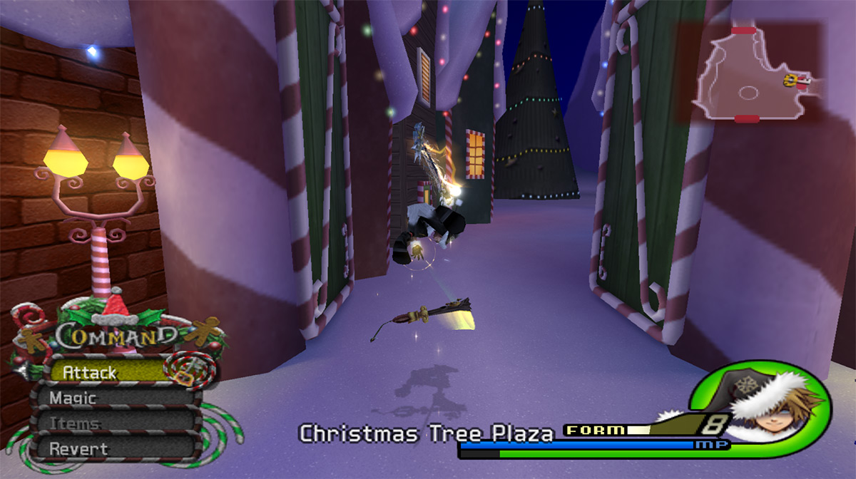 The path leading to Christmas Tree Plaza / Kingdom Hearts 2.5