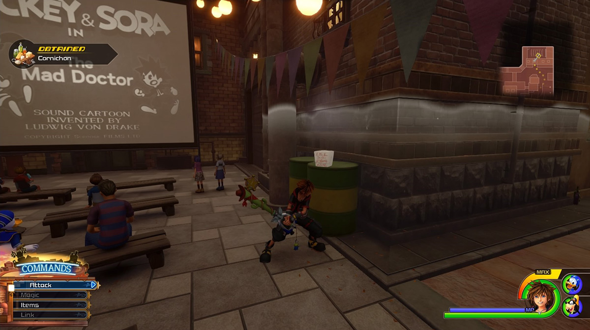 Get Cornichons from the lunch box in the theater / Kingdom Hearts 3