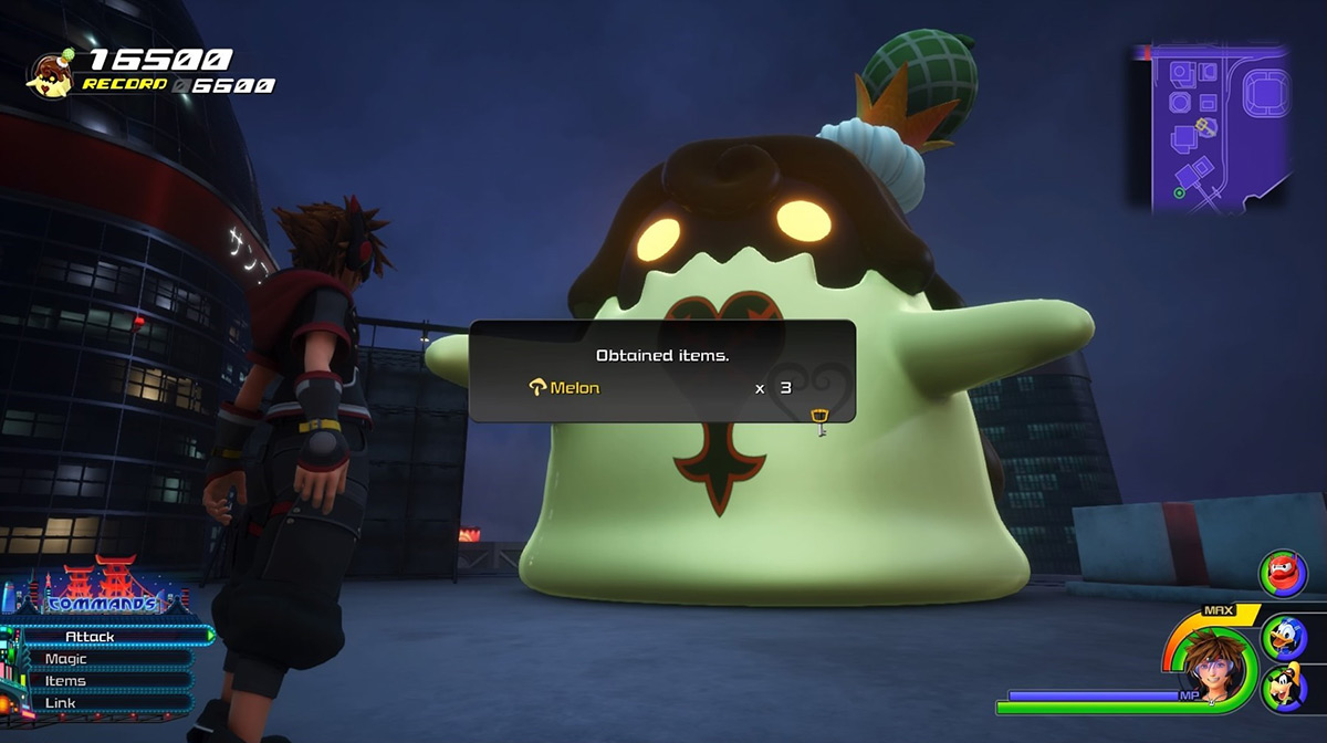 Get three melons for reaching the high score / Kingdom Hearts 3