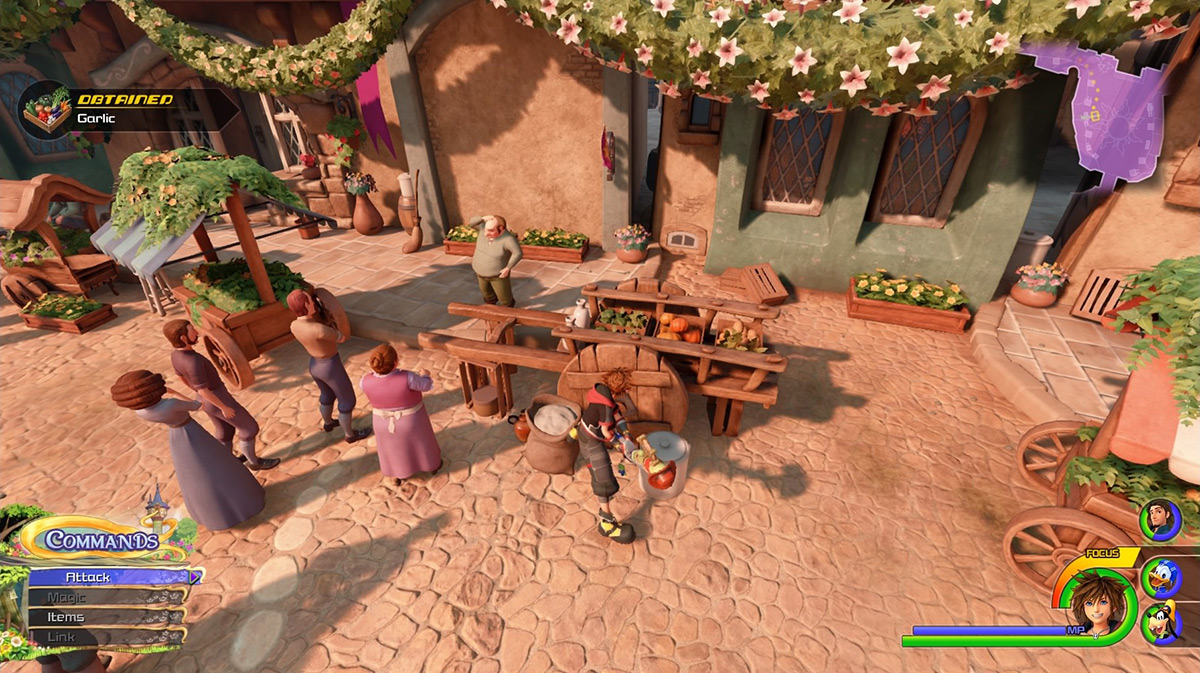 Hit the vegetable stall near the castle to obtain more Garlic / Kingdom Hearts 3