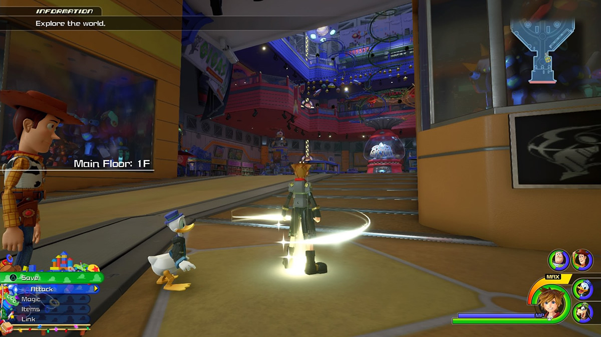 Sora reaches the Main Floor: 1F save point / Kingdom Hearts 3