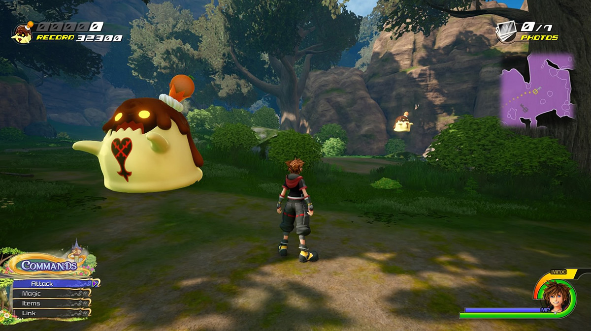 The forest is filled with flans, take your time and choose the right one / Kingdom Hearts 3