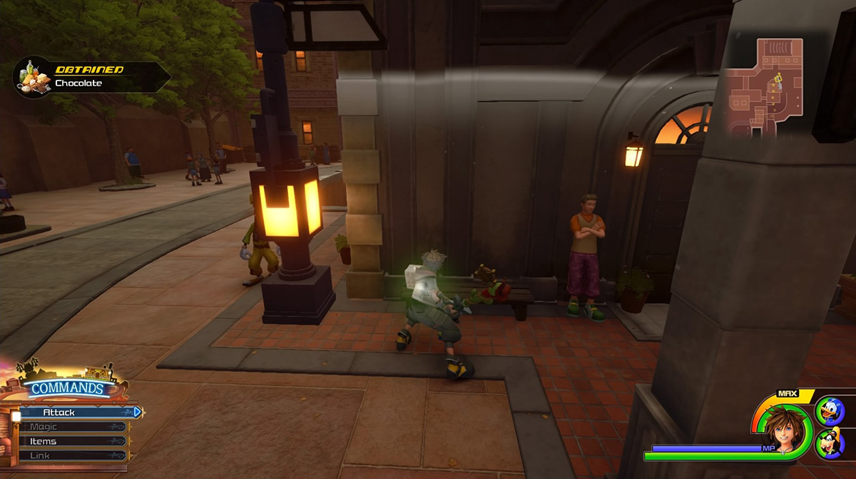 The lunch box under the building to the northeast gives Chocolate / Kingdom Hearts 3