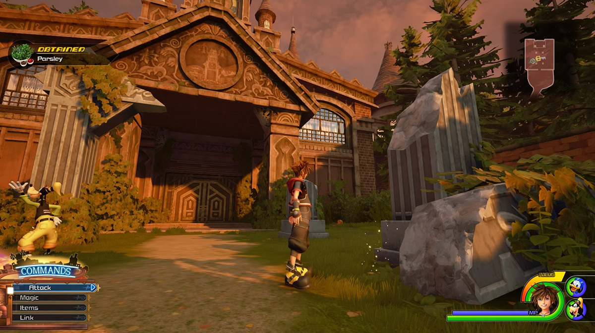 You can find Parsley in The Old Mansion’s courtyard / Kingdom Hearts 3