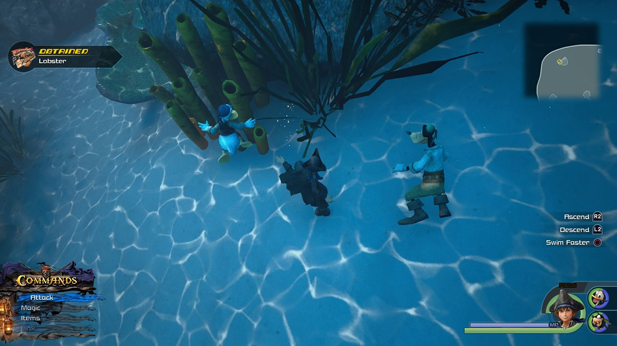 Search the waters around Isla Verdemontaña for more Lobsters / Kingdom Hearts 3