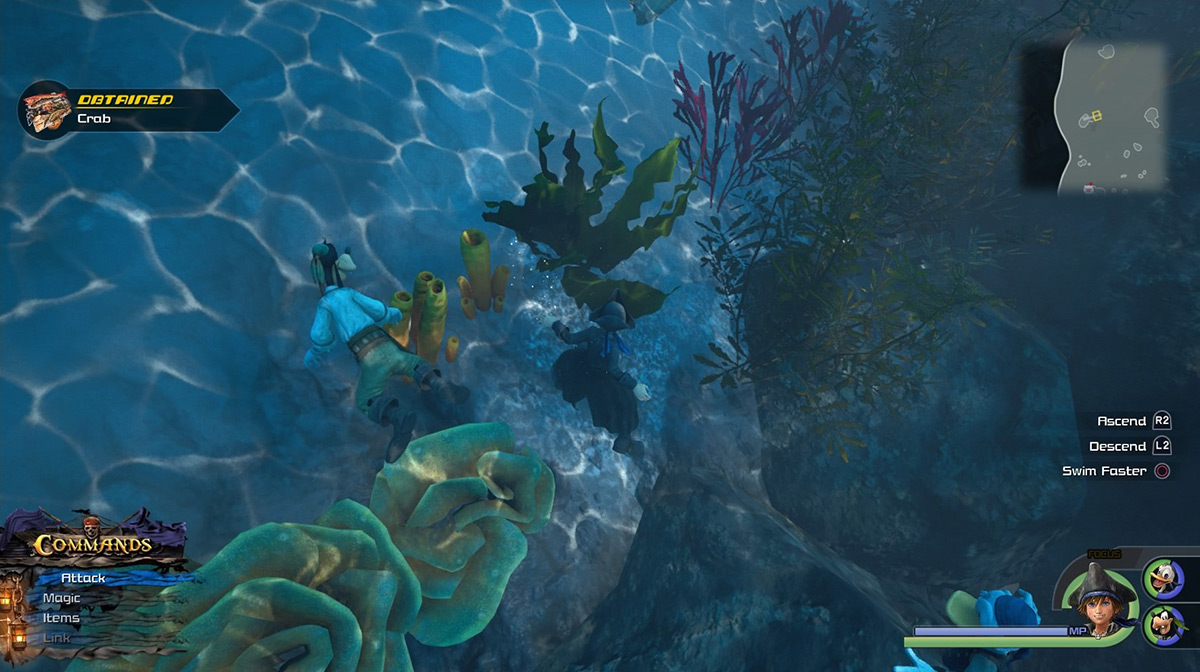 Search underwater around the Isle of Luck to find more Crabs / Kingdom Hearts 3