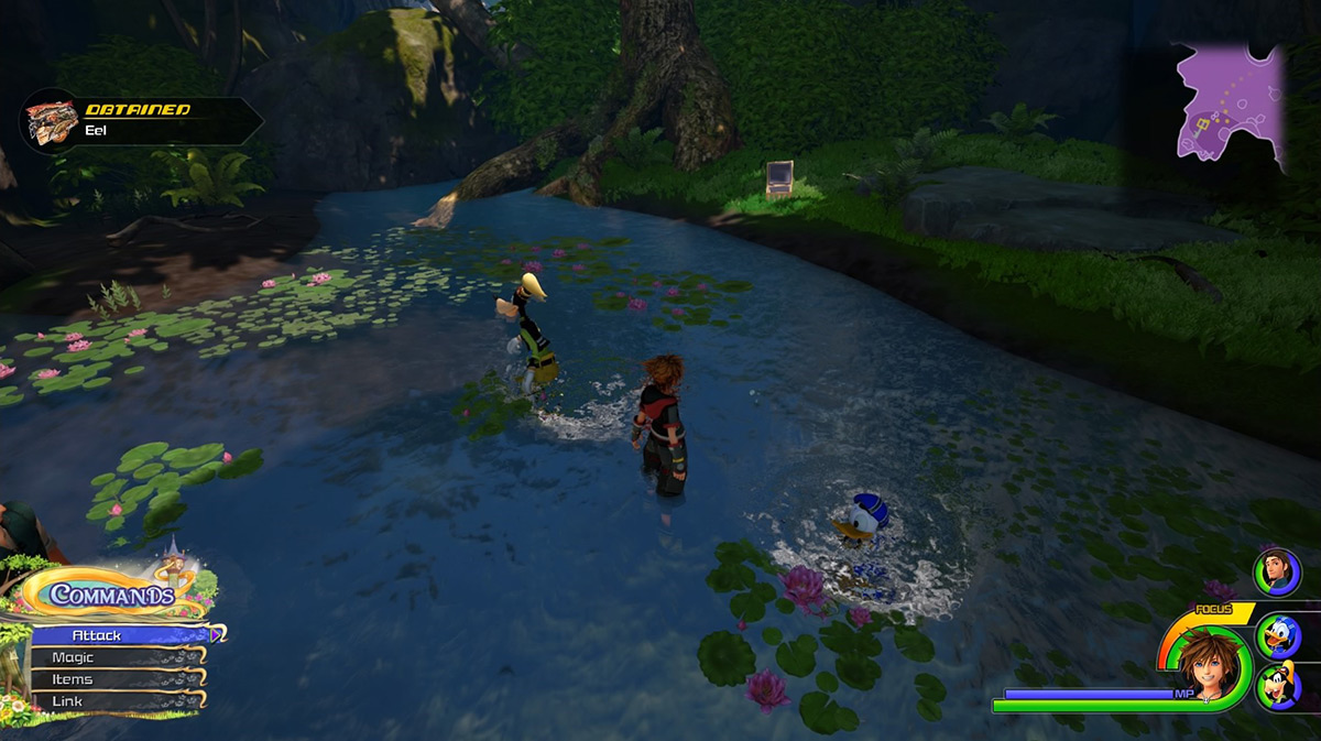 The bubbling spot at the southwestern end of the Hills gives Eel / Kingdom Hearts 3