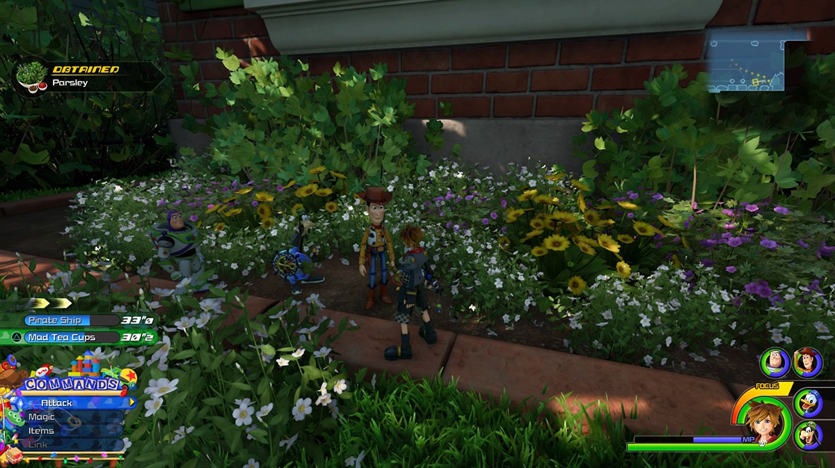 Search the flowerbeds south east of Andy’s front yard to find Parsley / Kingdom Hearts 3