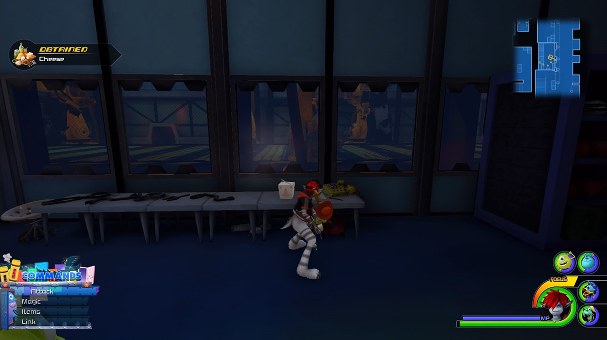 The lunch box in the hidden room on the Ground Floor always gives Cheese / Kingdom Hearts 3