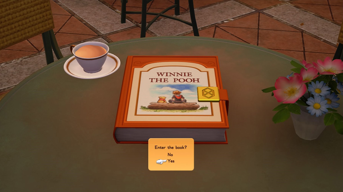 Open Pooh’s book to enter the Hundred Acre Wood / Kingdom Hearts 3